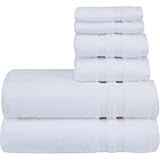 パフォーマンステクスチャ6タオルセット、複数の色(バス、ハンド& Wash ) ピンク