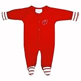 NCAA Wisconsin Badgers幼児ストライプFootedクリーパー、新しい生まれ、レッド