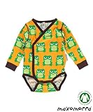 マクソモーラ ベビー服 Frog 新生児用 長袖 ロンパース コンビ肌着 カエル 0-4ヵ月 Maxomorra 北欧 スウェーデン (56cm)