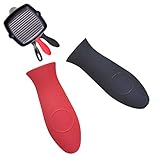 ハンドル、ノンスリップシリコンホットハンドルホルダーポットホルダーキャストアイアンスキレットグリップスリーブカバー