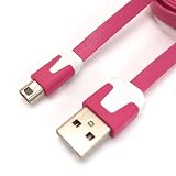 3DS対応 USB充電ケーブル フラットタイプ 1m ピンク for 2DS 3DS 3DSLL DSi DSiLL AD-3080