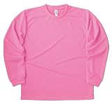 [グリマー] Tシャツ UVカット・吸汗速乾 ドライメッシュ長袖Tシャツ4.4oz [メンズ] ピンク M
