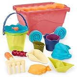 B. toys 砂場セット トラベルビーチワゴン 砂遊びおもちゃ 10点セット （レッド） 1歳半～ 正規品