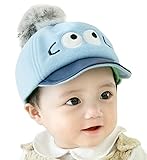 YY-Shop ベビー帽子 キャップ ラシャ 男の子 女の子 ハンチング 秋冬 ボンボン付き キッズ 子供 もこもこ 防寒 防風 アウトドア ハット 通園 かわいい（6ヶ月～24ヶ月） (5ブルー)