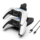 Hianjoo PS5 コントローラー 対応 充電器 Playstation 5 対応 充電スタンド USB給電式 2台同時充電可 LED
