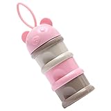 Dovewill 赤ちゃん　ベビー　お出かけ　3層　非流出　ミルク/スナック　離乳食保存　コンテナ　携帯ケース　ボックス　2色選べる - ピンク