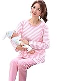 ﾌﾞﾙｰﾐﾝ ゼリーBlooming Jellyマタニティーパジャマ 授乳服 春 秋 冬 長袖 はは 大きいサイズ ストライプ 妊娠 上下セット 授乳口付き 婦人 ルームウェア寝巻き ナイトウェア マ