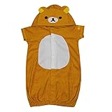 リラックマ フード付き ロンパース 変身なりきり パイル素材 ドレスカバーオール rkm-02 50-70cm リラックマ