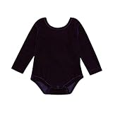 三番目の店　新生児の赤ちゃんの女の子 蝶結び固体ロンパース遊び着服一式の服 (紫, 80)
