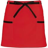 アイトス 腰下エプロン(共生地配色) 009/レッド AZ-8656