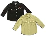 スタンダードなシルエット長袖シャツ（濠Du)ベージュ（右） 95cm