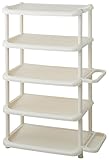 Like-it 靴収納ラック シューズストレージ ワイド 5段 アイボリー 219257