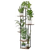 Bamworld フラワースタンド 室内 プランタースタンド 6段観葉植物 台 おしゃれ 植物 棚 植木鉢台 プランターラック リビング 寝室 ベランダ 高さ130cm以上