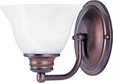 Maxim Lighting 2686MROI One Light Marble Glass Wall Light, Oil Rubbed Bronze [並行輸入品]