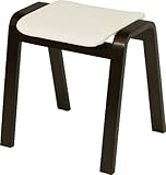 不二貿易 曲木スツール ハイ 高さ45cm スタッキング可能 ダークブラウン アイボリー 75319