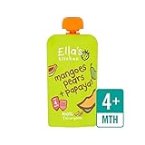 キッチンパパイヤ、マンゴー＆梨のステージ1 120グラム (Ella's) (x 4) - Ella's Kitchen Papayas, Mangoes & Pears Stage 1 120g (