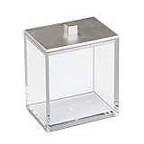interDesign 化粧品 小物 コットン 綿棒 収納 キャニスター Clarity クリア マット 41480EJ