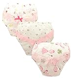 JIEYA 赤ちゃんの 女の子 の幼児 3パックコットントレーニングパンツレースボウノットのプリントブリーフ (140(4～5歳), C)