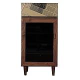 大川家具の収納キャビネット ウォールナット材チェスト 完成品 デザイン家具ココアシリーズ 幅40㎝ 左開き ガラスキャビネット 本棚 サイドキャビネット おしゃれ 日本製 天然木製 北欧 (幅40 キャビネット左開き)