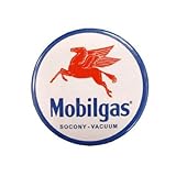 缶バッチ 大 / #20.Mobilgas モービルガス アメリカン雑貨