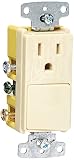 Hubbell Wiring Systems RCD308I tradeSELECT Three Way Combination Quiet Rocker Switch with 2 Pole Wir
