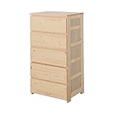 天然木 キッズ チェスト 引出 5段 幅60cm 奥行40cm 高さ115cm ナチュラル