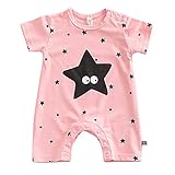 YY-Natuhi ベビー服 女の子 男の子 ロンパース 新生児 赤ちゃん ボディースーツ 肌着 出産祝い 子供服 綿 長袖 七五三 カバーオール かわいい 前開き ベビースーツ 半袖 夏服 星柄 (