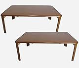 2点セット 木製 折り畳み 丈夫な座卓 ローテーブル (90×60）ブラウン hd-9060 br-2