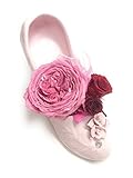 【プリザーブドフラワー／クラシカルな陶器のシューズ】大輪の一輪の薔薇とミニ薔薇を添えて【リボンラッピング付き】