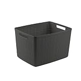 CURVER(カーバー) ラージバスケット グレー 20L Jute ジュート 収納 バスケット ランドリー ランドリーバスケット カゴ 洗濯カゴ おしゃれ 丈夫 北欧 リネンのような質感 麻