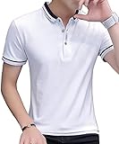 [アマツ] 2タイプ ポロシャツ メンズ 半袖 夏 polo shirt 半袖シャツ カジュアル 夏服 大人 tシャツメンズ トップス すっきり tシャツ カットソー シルエット ボタンダウンシャツ 紳士 ドライシャツ スポーツ お洒落 シンプル ちょい悪 はんそで カッコイイ 吸水速乾 poloシャツ ドライシャツ メンズ半袖 男性服 男性用 男性用服 夏の服 シャツ トリコ ホワイト XL