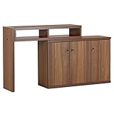 arne テレビ台 パソコンデスク 完成品 伸縮 コーナー ハイタイプ キャビネット T+D 90S扉 ブラウン