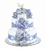 Bloomers Baby Diaper Cake Classic Blue Hydrangea 2-Tier by Bloomers