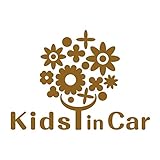 imoninn KIDS in car ステッカー　【シンプル版】　No.28　幸せの花　（ゴールドメタリック）