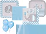Peanut Boy Blue Ultimate Baby Shower Party Kit 16 Guests [並行輸入品]