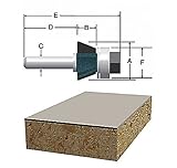 Bosch 85423M 1/4-Inch Cut Triple Flute Laminate 45 Degree Trim Router Bit 1/4-Inch Shank With 1-Inch