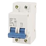 SODIAL DZ47-63 C32 AC 400V 32A 6000A 2ポールDINレールマウントミニチュアサーキットブレーカ