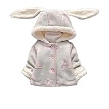 MissとMr 子供服 綿服 兎耳フード ベビー キッズ コート ジャケット アウターウェア ベビー キッズ 女の子 冬 防寒 可愛い 入園 通園 クリスマス お正月 ィート付き (90cm, ライト