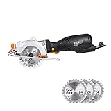 Tacklife CSK76AC 丸ノコ 705W/5.8A 3500rpm 傾斜切り アルミベース 透明ブレードガード ダストポート ダブルスイッチ制御 3*替刃 バンドル用の便利なコード