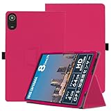 For LUCA TE08D2M64-V1B ケース【YCJDP初登場 Android 14 8インチ】360°全面保護 スタンド機能 多視角調整 ペンホルダー付き 磁気吸引 衝撃吸収 擦り傷防止 耐汚れ 持ち運びに便利なハンドストラップがあり 落下を防ぎます LUCA TE08D2M64-V1B タブレットカバー（レッド）