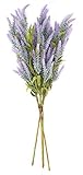 人工ラベンダー花パープルスプレーPick Bouquet Bush – 4バンドルBranches Tinted花びらwith Leafes – 29インチフローラルのアレンジメント、結婚式、ホーム飾