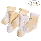 Ochine 5足組 セット ベビー用ソックス 笑顔付き キッズ かわいい靴下 厚め 秋冬 保温 洗い換え7色3サイズ 綿95％ 柔軟なくつした 出産お祝い 0~3歳
