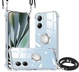OPPO Reno9 A ケース OPPO Reno7 A クリア リング 新型韓国 ネック ショルダー ストラップ付き スマホ シリコン 付き TPU 軽量 薄型 スタンド機能 グーグル OPPO Reno7 A OPG04 対応 スマホケース 透明 スタイリッシュでシンプルなストライプデザイン Reno7A Reno9A 耐衝撃 カバー