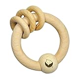 green sprouts Natural Wooden Ring Rattle, Natural by i Play (English Manual)