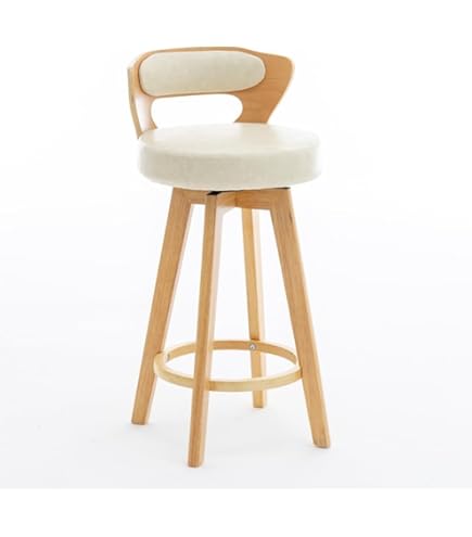 Amazon｜[XINYINLW] カウンターチェア 木製 360度回転 足置き付き