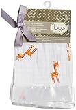 lulujo Baby Muslin Cotton Security Blankets, Giraffes, 2 Count, 16" x 16" by lulujo [並行輸入品]