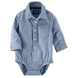 OSHKOSH(オシュコシュ) ボタンフロントボディスーツ ホワイト ロンパース長袖 6ヶ月【並行輸入】