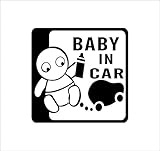 ノーブランド 白 BABY IN CAR 赤ちゃん&車 シール ステッカー デカール