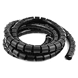 SODIAL(R) スパイラルチューブケーブルワイヤラップコンピュータコード管理30ミリメートルx3メートルブラック