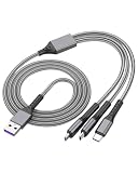充電ケーブル 3in1 USB ケーブル 急速 1.2m 3A 充電コード 3イン1 超高耐久 Type C Micro USB 3台同時充電 iPhone用の Android用の タイプC用の 超高耐久